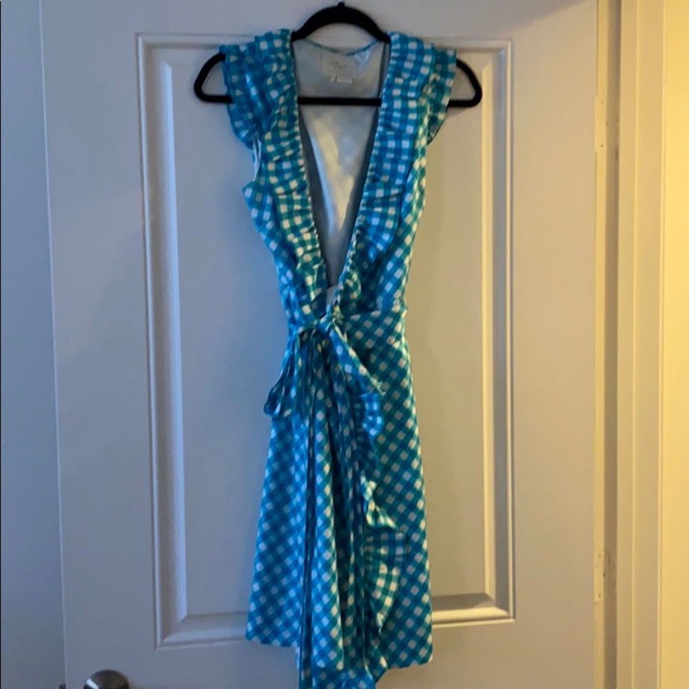 Kate Spade blue and white checkered dress